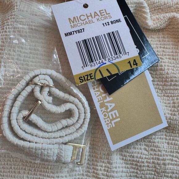 New MICHAEL KORS One Shoulder One-Piece Side Cutout Swimsuit Women's Sz 14 - Picture 6 of 10